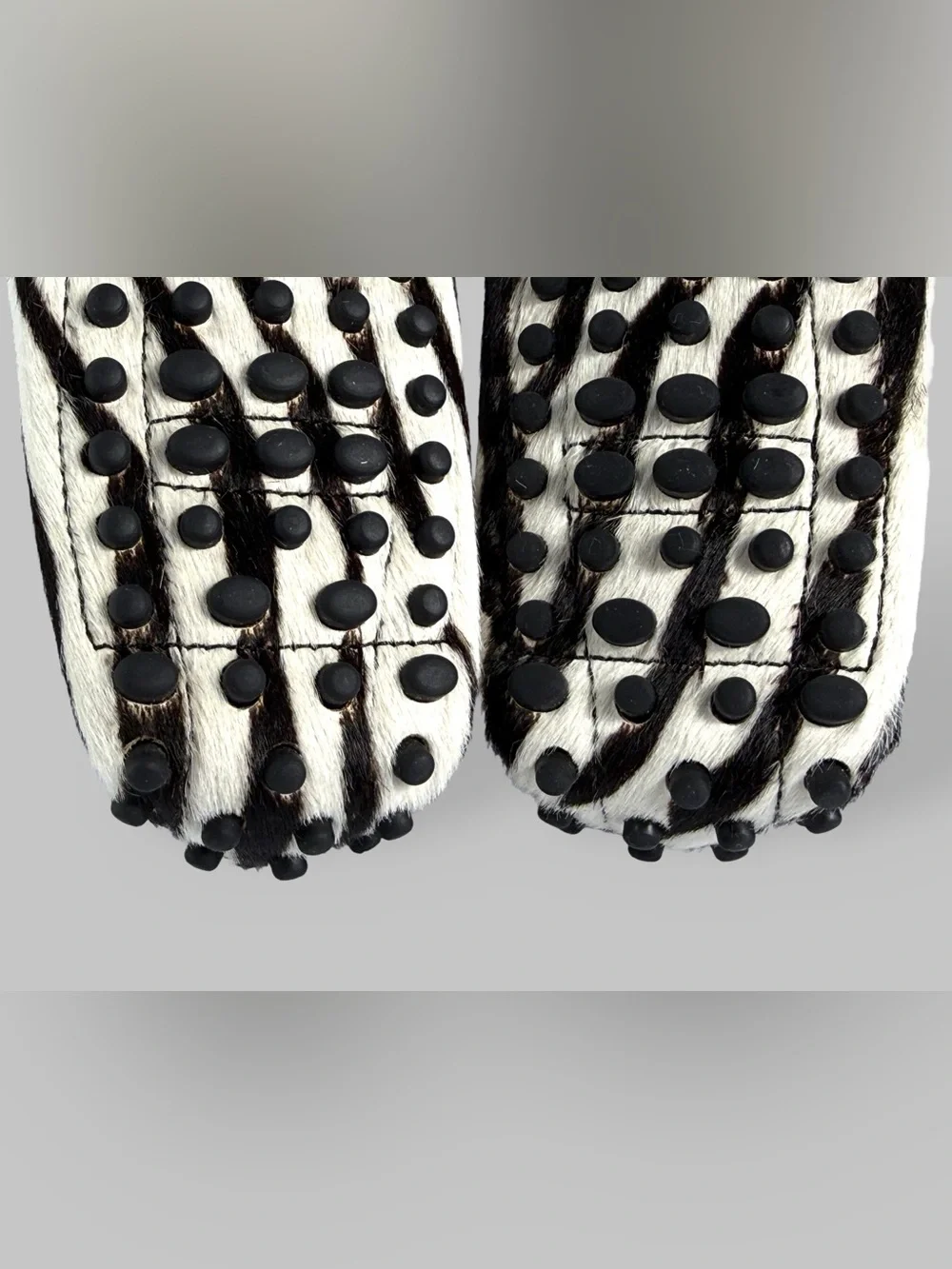 TOD'S Black & White Zebra-Print Penny Loafers
